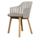 Choice Chair by Cane-line Taupe chair with teak legs andTaupe, Cane-line Natté cushion