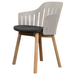 Choice Chair by Cane-line Taupe chair with teak legs and Black, Cane-line Natté cushion