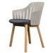 Choice Chair by Cane-line Taupe chair with teak legs and Dark grey, Cane-line Focus cushion