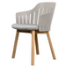 Choice Chair by Cane-line Taupe chair with teak legs and Light grey, Cane-line Focus cushion