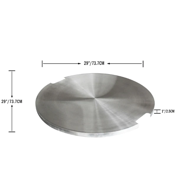 elementi 29" round stainless steel outdoor fire pit lid accessories protection OFG101-SS dimensions

