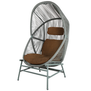 cane line hive chair Dusty green, small round tube Cane-line Weave with Dusty green, aluminium base and Umber brown, Cane-line Rise cushion