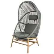 cane line hive chair Dusty green, small round tube Cane-line Weave with teak base and Light green, Cane-line cushion