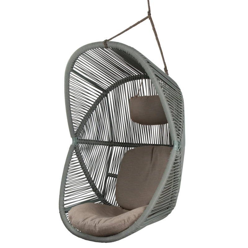 cane line hive chair Dusty green, small round tube Cane-line Weave with Taupe, string Cane-line Soft Rope and Taupe, Cane-line AirTouch cushion
