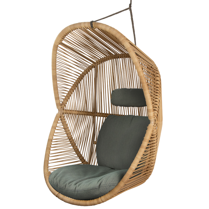 cane line hive chair Natural, small round tube Cane-line Weave with Taupe, string Cane-line Soft Rope and Light green, Cane-line Link cushion