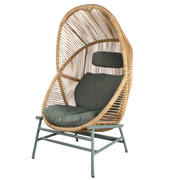 cane line hive chair Natural, small round tube Cane-line Weave with Dusty green, aluminium base and Light green, Cane-line Link cushion
