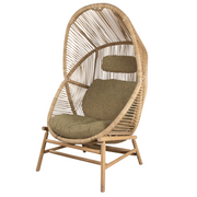 cane line hive chair Natural, small round tube Cane-line Weave with teak base and Turmeric yellow, Cane-line Rise cushion