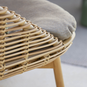 cane line hive lounge chair Natural, large round tube Cane-line Weave w/teak with Taupe, Cane-line AirTouch cushion in a patio lifestyle