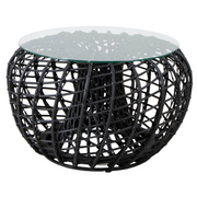 Cane line Nest coffee table footstool small lava grey with wind screen