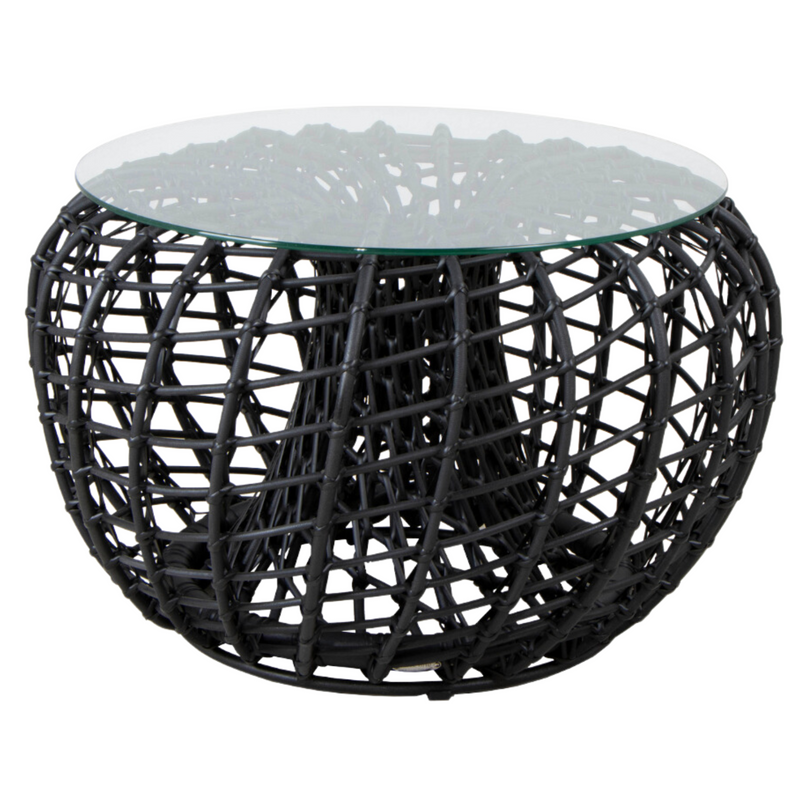 Cane line Nest coffee table footstool small lava grey with wind screen