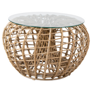 Cane line Nest coffee table footstool small natural with wind screen