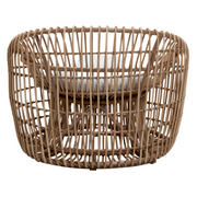Cane line Nest outdoor round chair Natural Light Grey Natte cushion 