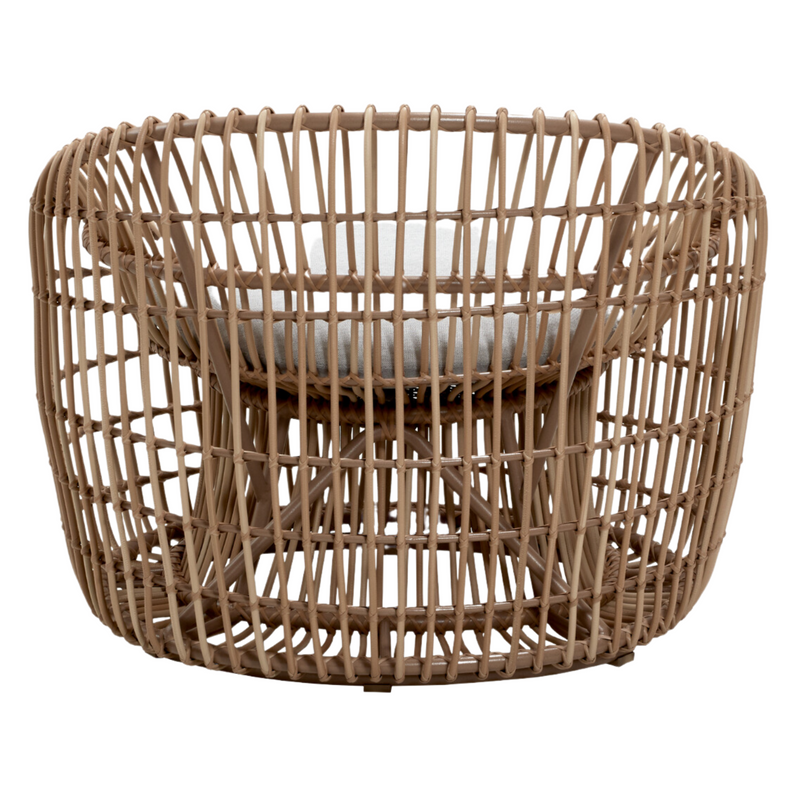 Cane line Nest outdoor round chair Natural Light Grey Natte cushion 