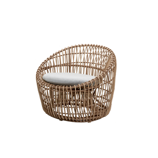 Cane-line-Nest-outdoor-round-chair-Natural-Light-Grey-Natte-cushion-