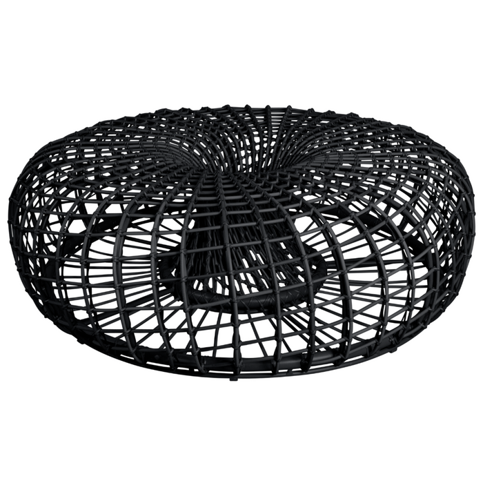 Caneline-Nest-coffee-table-footstool-large-dia-130cm-Aluminium-Weave-Lava-Grey