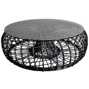 Cane line Nest coffee table footstool large Aluminium Weave ava grey with wind screen