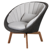 Cane line Peacock lounge chair Dark grey, medium flat Cane-line Soft Rope w/teak and Light grey, Cane-line Focus cushion