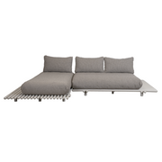sticks platform sofa w/ chaise lounge Sand aluminium Light brown Cane-line Rise cushion