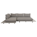 sticks platform corner sofa Sand aluminium Light brown Cane-line Rise cushion