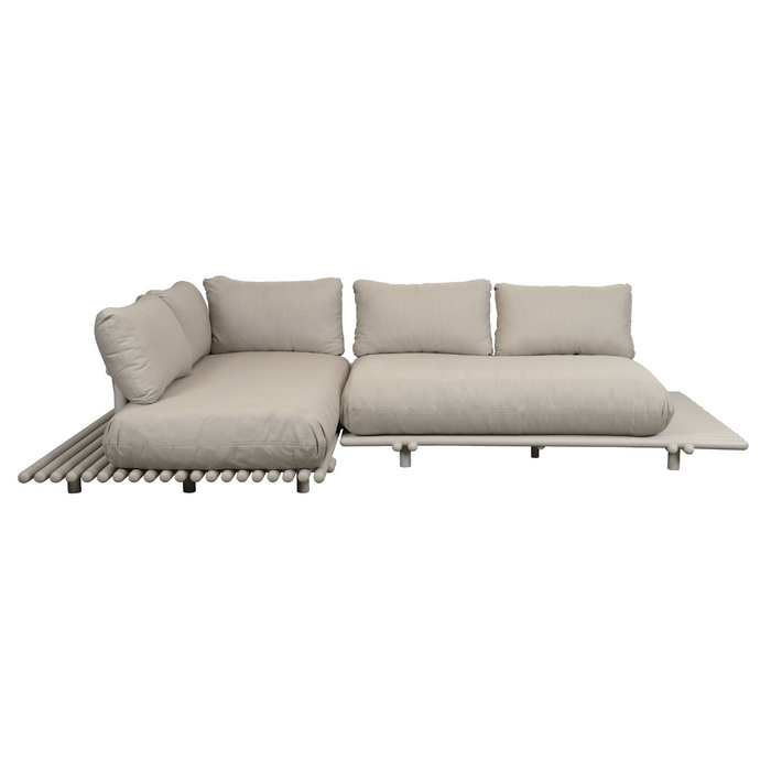 sticks platform corner sofa Sand aluminium Sand Cane-line Natté cushion