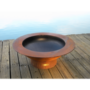 Fire pit art outdoor Saturn fire pit stainless steel in a lake lifestyle