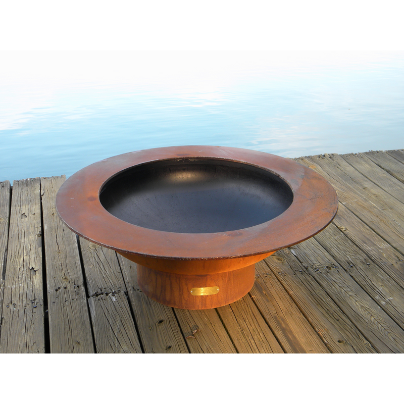 Fire pit art outdoor Saturn fire pit stainless steel in a lake lifestyle