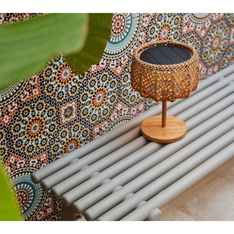 cane-line Sticks bench taupe aluminium in a patio lifestyle