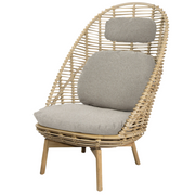 cane line hive highback chair Natural, large round tube Cane-line Weave w/teak with Desert sand, Cane-line Rise cushion