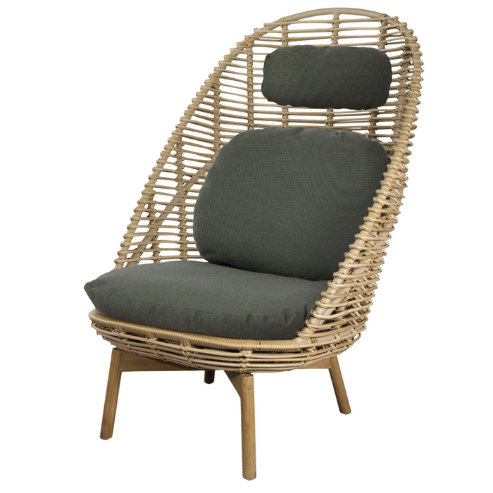 cane line hive highback chair Natural, large round tube Cane-line Weave w/teak with Light green, Cane-line Link cushion