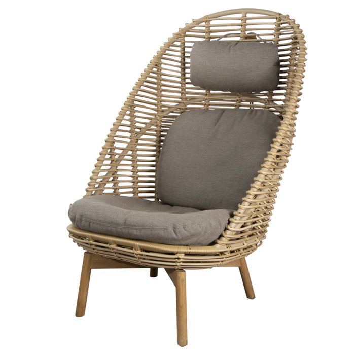 cane line hive highback chair Natural, large round tube Cane-line Weave w/teak with Taupe, Cane-line AirTouch cushion