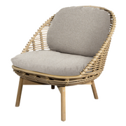 cane line hive lounge chair Natural, large round tube Cane-line Weave w/teak with desert sand, Cane-line Rise cushion