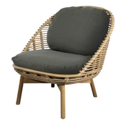 cane line hive lounge chair Natural, large round tube Cane-line Weave w/teak with Light green, Cane-line Link cushion
