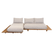 sticks platform sofa w/ chaise lounge Teak Desert sand Cane-line Rise cushion