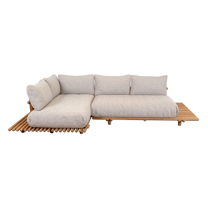 sticks platform corner sofa Teak Desert sand Cane-line Rise cushion