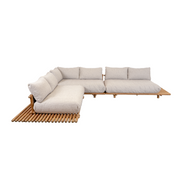 sticks platform corner sofa large Teak Desert sand Cane-line Rise cushion