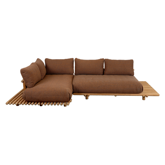 sticks platform corner sofa Teak Umber brown Cane-line Rise cushion