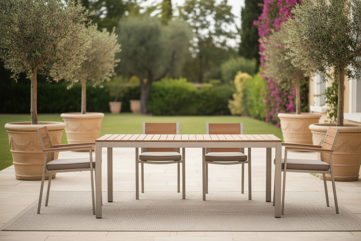 Fully assembled cane-line luxury outdoor patio furniture set styled for entertaining, installed by Lavish Patio's professional Assembly Help service partner.