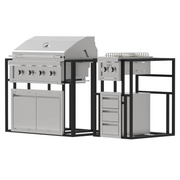 videl usa grill signature collection 2 in stainless steel with support