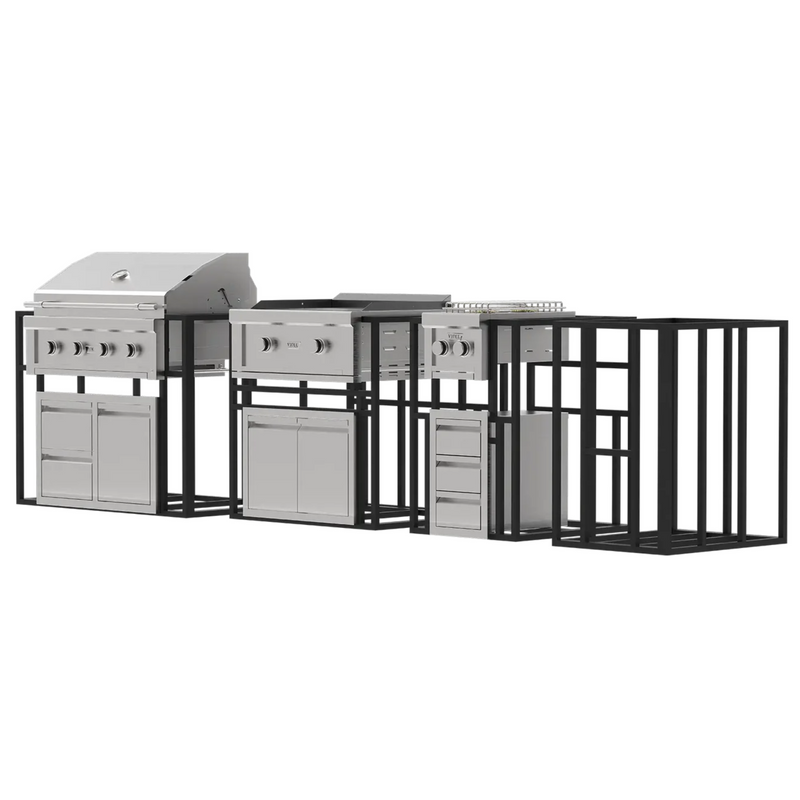 videl usa grill signature collection 4 in stainless steel with support